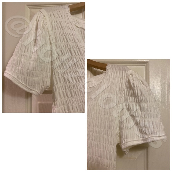 Free People Sugar Cube White Smocked Top - Picture 5 of 9